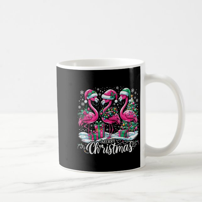 Mug Chapeau de Noël Santa Flamingo Lumière Noël (Droite)