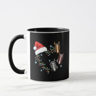 Mug Chapeau de Père Noël avec chevaux Equestre Père No