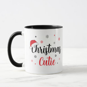 Mug Chapeau de Père Noël Mignon Écriture Moderne de No