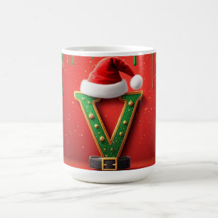 Mug Chapeau de Père Noël Monogramme de Noël V Pour Cad