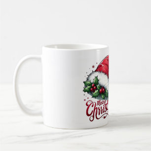 Mug Chapeau de Père Noël Vintage Joyeux Noël Café en C