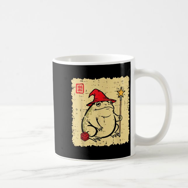 Mug Chapeau de sorcier de dés D20 de gamer grenouille  (Droite)