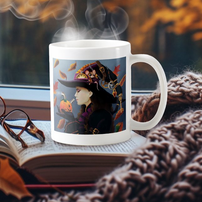 Mug Chapeau de sorcière automnale Steampunk à rouages  (Créateur téléchargé)