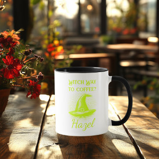 Mug Chapeau de sorcière en néon personnalisable Hallow