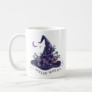 Mug Chapeau de sorcière floral se sentant sorcière