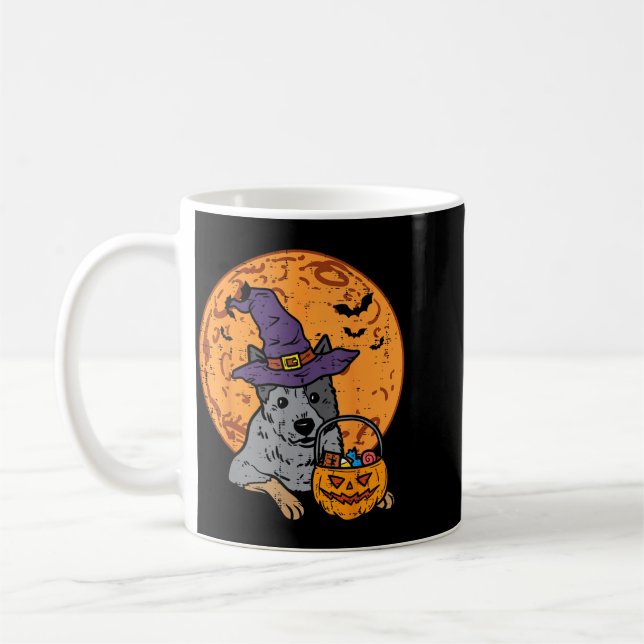 Mug Chapeau de Sorcière Lune Citrouille Lanterne Hallo (Gauche)