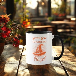 Mug Chapeau de sorcière orange Halloween Néon personna