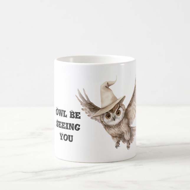 Mug Chapeau d'Halloween Hibou Vous Verra (Centre)