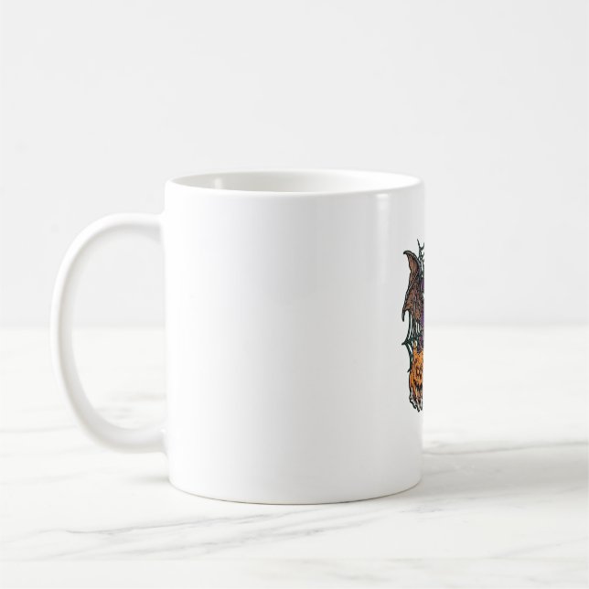 Mug Chapeau Haut de Forme de Crâne de Halloween Ailes  (Gauche)