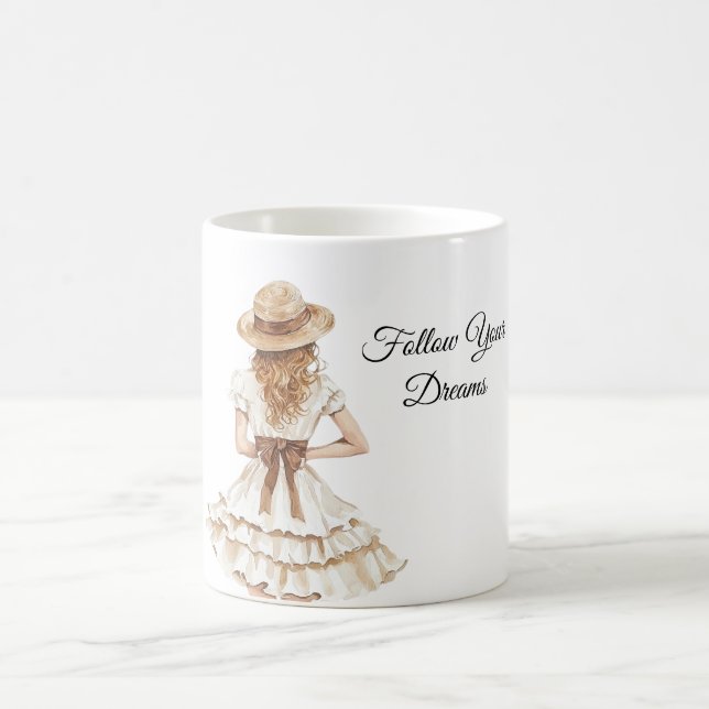 Mug Chapeau marron à nœud pour femme (Centre)