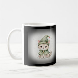 Mug Chapeau pointu de Noël de chaton elfique