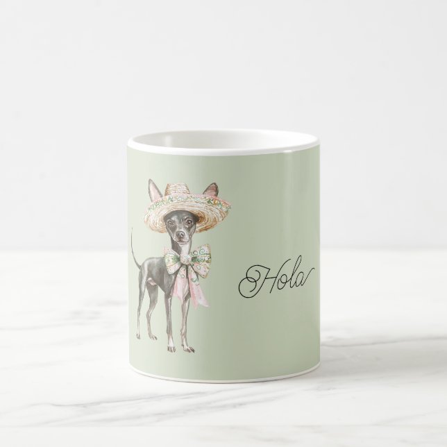 Mug Chapeau Vert Rose Noeud Chien (Centre)