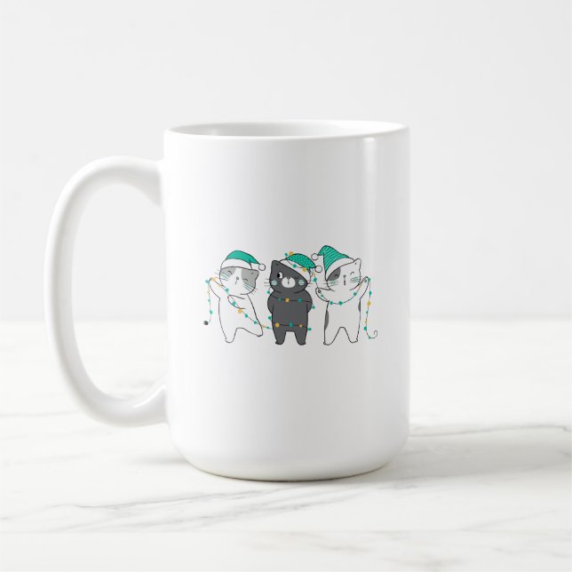 Mug chapeaux de fête, lumières de Noël (Gauche)