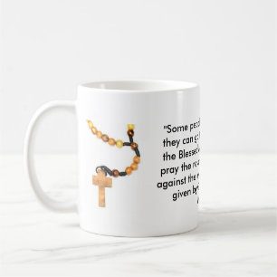 Mug Chapelet en bois avec des mots de l'aumônier Pio