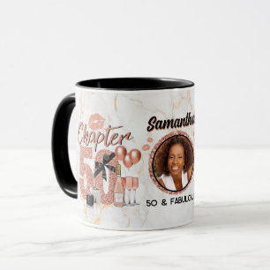 Mug Chapitre 50 Rose Gold 50e Elégante photo d'anniver
