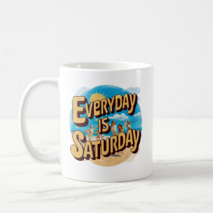 Mug Chaque Jour Est un Samedi Rétro Plage