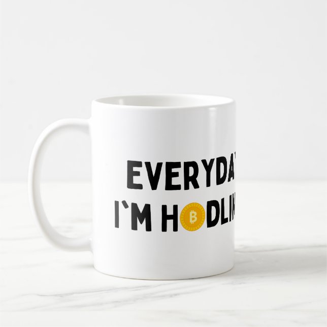 Mug Chaque jour je suis Hodling, Crypto Devise Cadeau (Gauche)