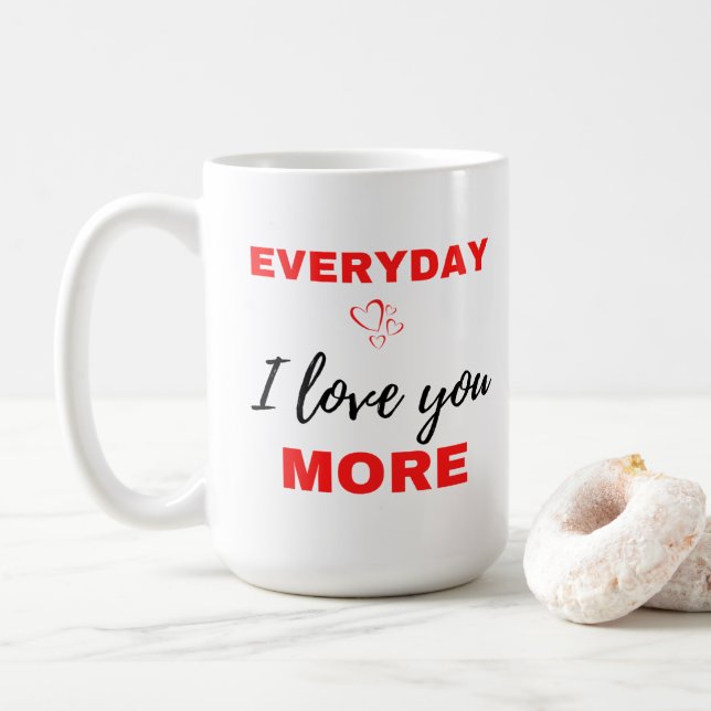 Mug Chaque jour je t'aime plus Noir (Avec donut)