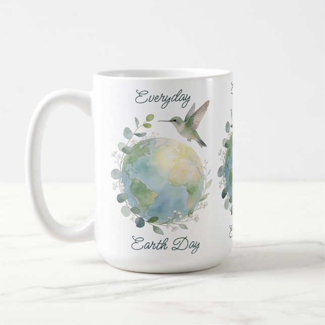 Mug Chaque jour Jour de la Terre Colibri Oiseau (Gauche)