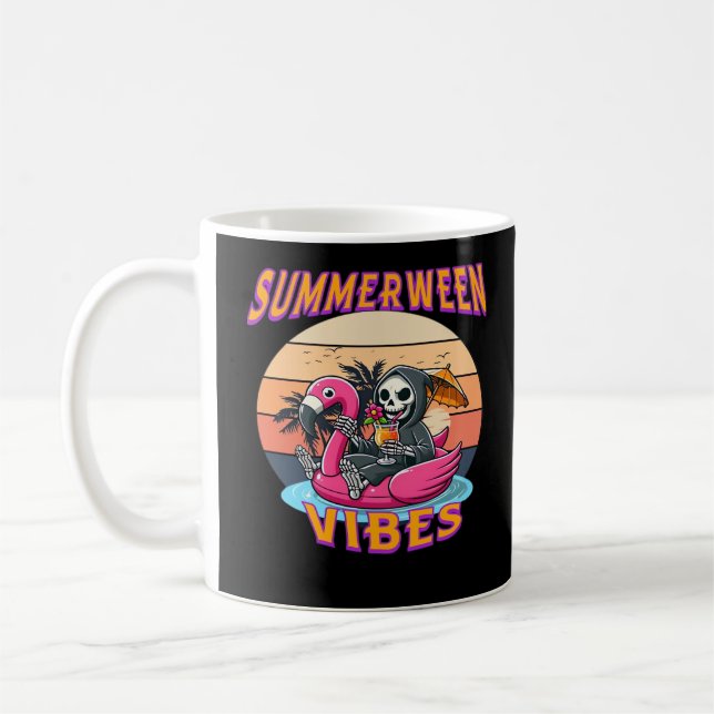 Mug Char de Flamant rose Summerween Vibes Grim Reaper  (Gauche)