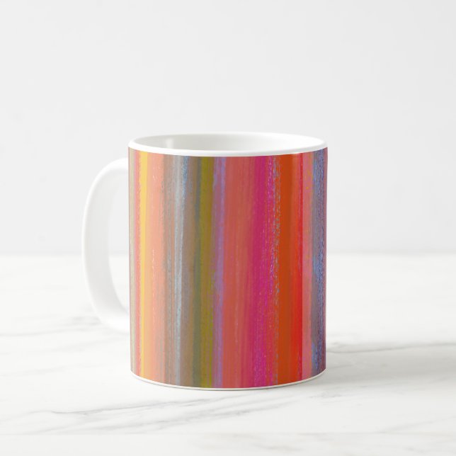 Mug Charbon de couleur bohème rayé (Devant gauche)