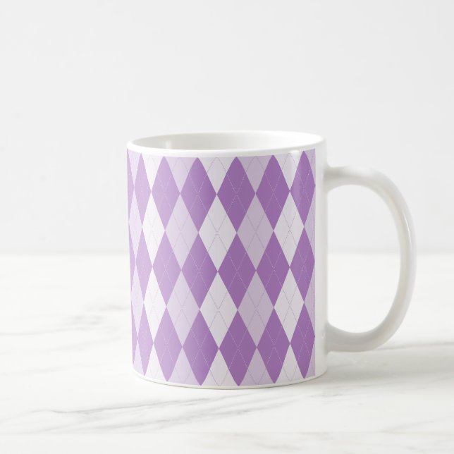 Mug Chardon Violet Argyle Violet Pâle Petit Diamant (Droite)