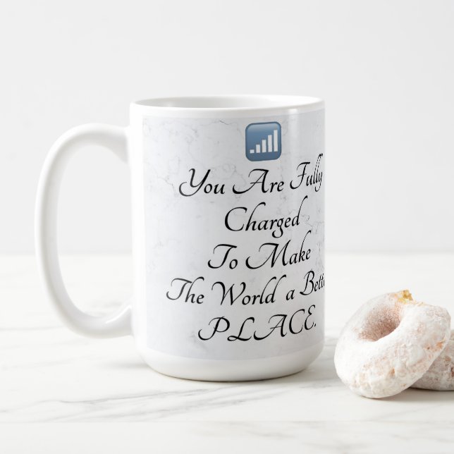 Mug Chargé de rendre le monde meilleur (Avec donut)