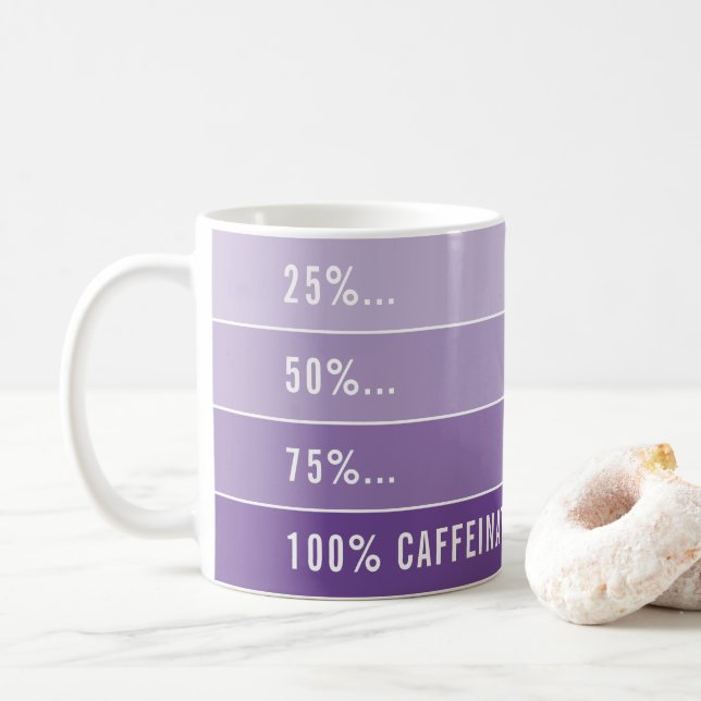 Mug CHARGEMENT DU CAFÉ... ombre 100% caffiné violet (Avec donut)