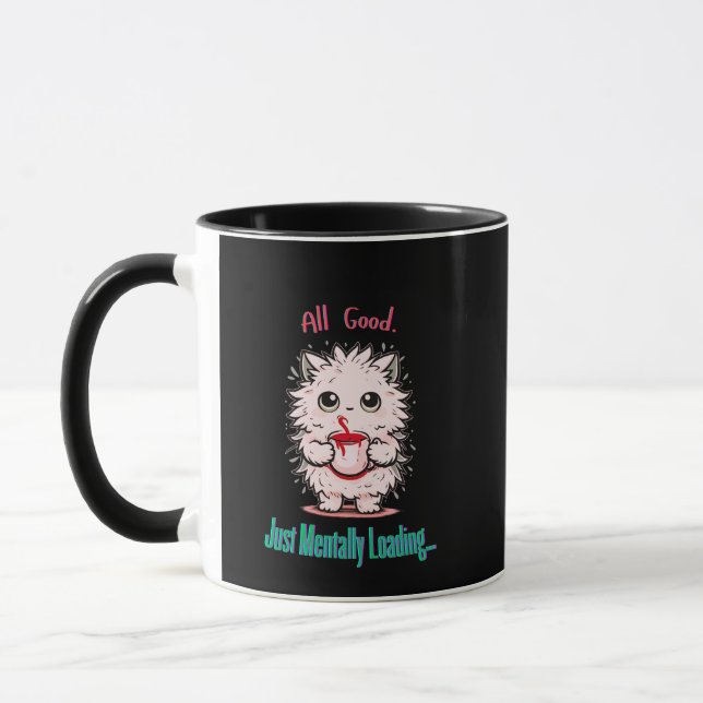 Mug Chargement mental… | Humour quotidien mignon (Gauche)