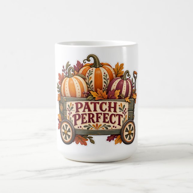Mug Chariot de citrouilles automnales Patch Parfait (Centre)
