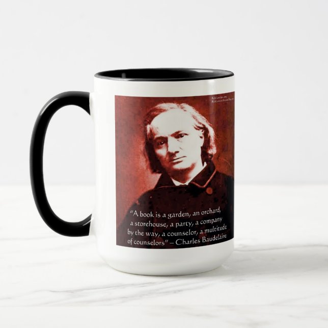 Mug Charles Baudelaire "Un livre est" Citation de sage (Gauche)