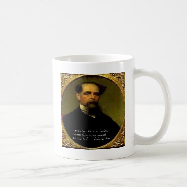 Mug Charles Dickens et Citation Coeur (Droite)