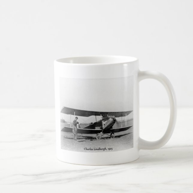 Mug Charles Lindbergh et avion vintage (Droite)