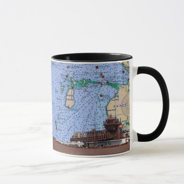 Mug Charles M. Beeghly et vieux diagramme du lac (Droite)