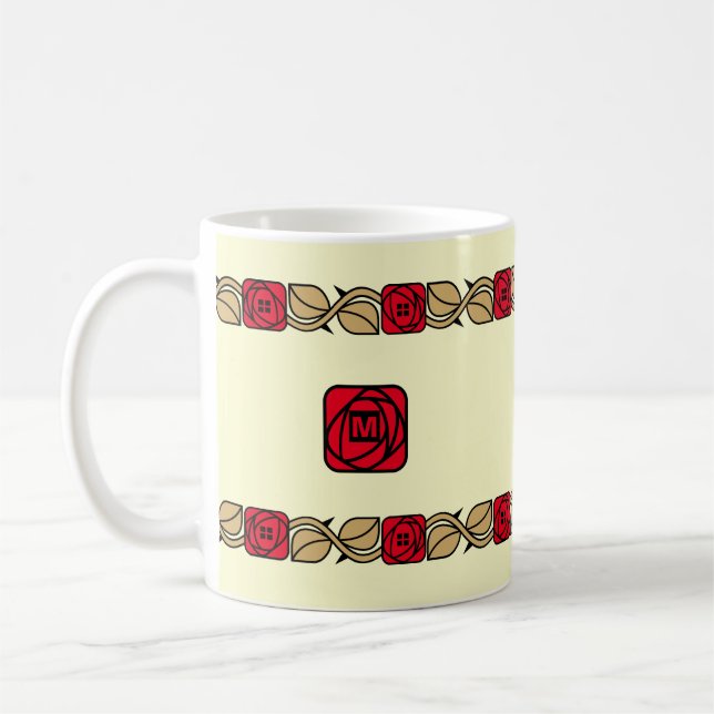 Mug Charles Mackintosh Arts & Artisanat Style Rose Fri (Gauche)