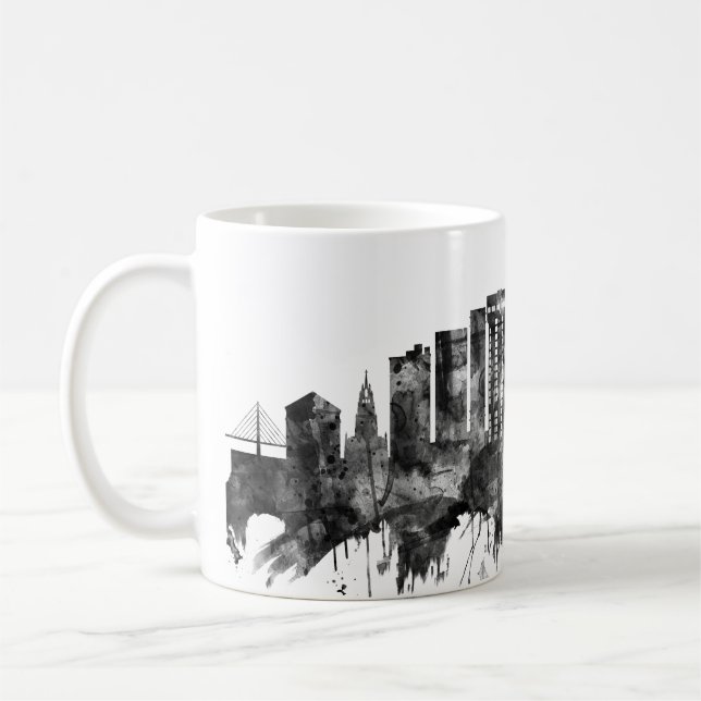 Mug Charleston Caroline du Sud Skyline BW (Gauche)