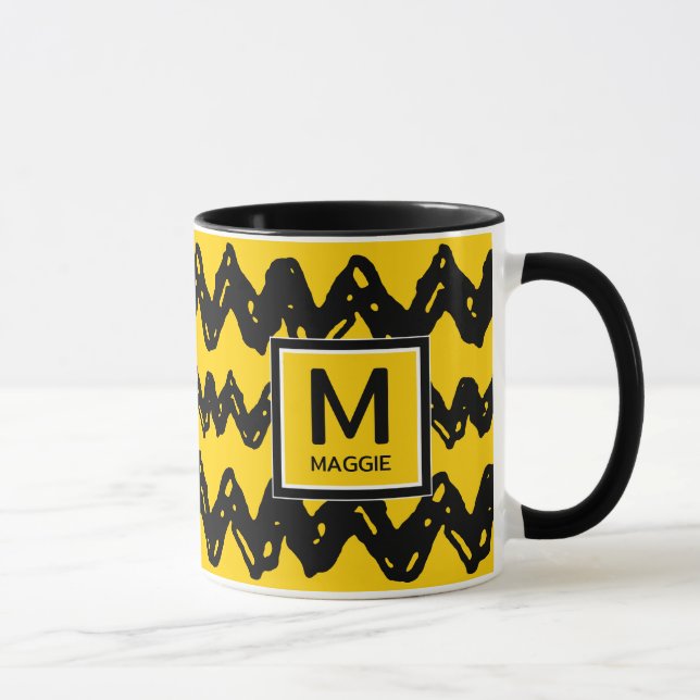 Mug Charlie Brown Zig Zag | Ajoutez Votre Nom Et Votre (Droite)