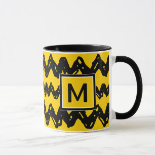 Mug Charlie Brown Zig Zag Motif Ajouter votre monogr