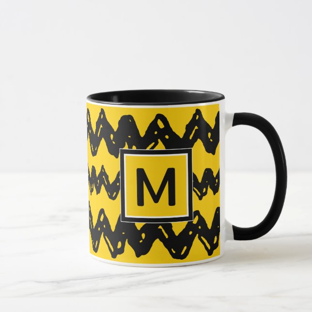 Mug Charlie Brown Zig Zag Motif | Ajouter votre monogr (Droite)