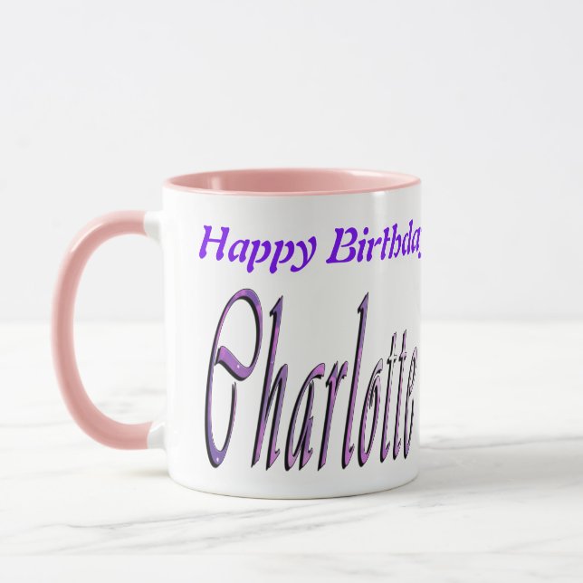 Mug Charlotte Girls Name Logo, (Gauche)