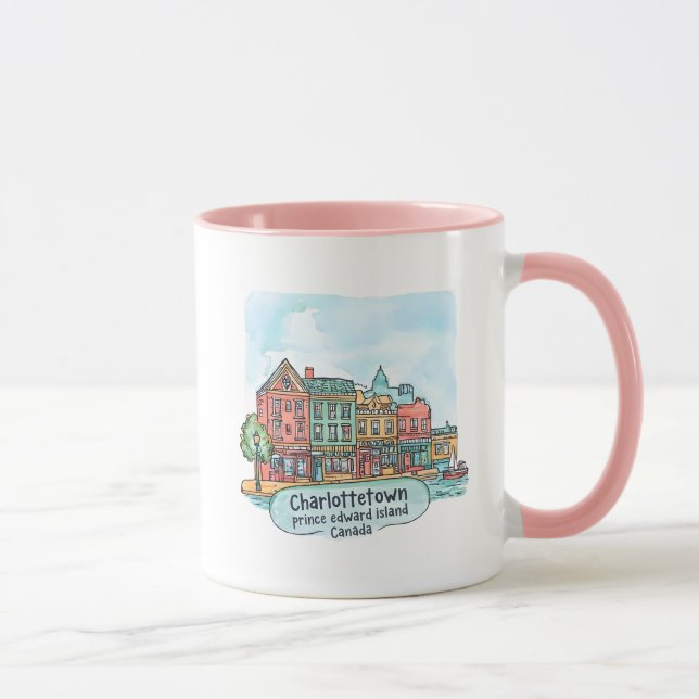 Mug Charlottetown Île-du-Prince-Édouard Canada Aquarel (Droite)