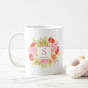 Mug Charmant Spring Pastel Floral Aquarelle Art