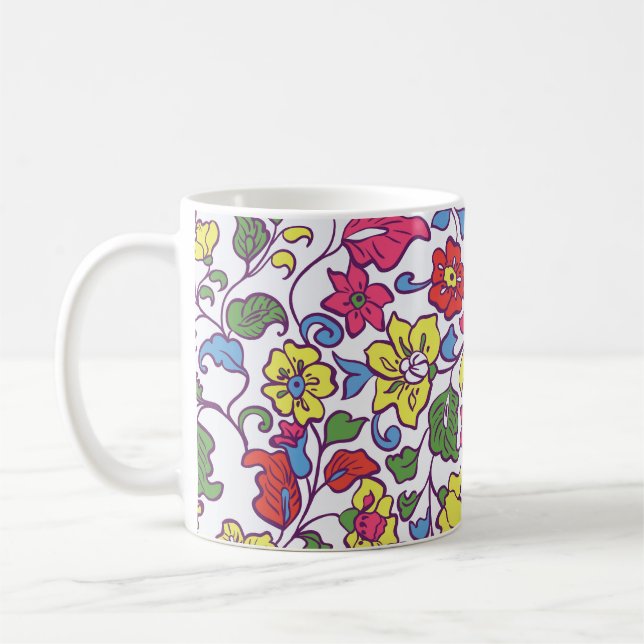Mug Charmante Florale : Texture de jardin transparente (Gauche)