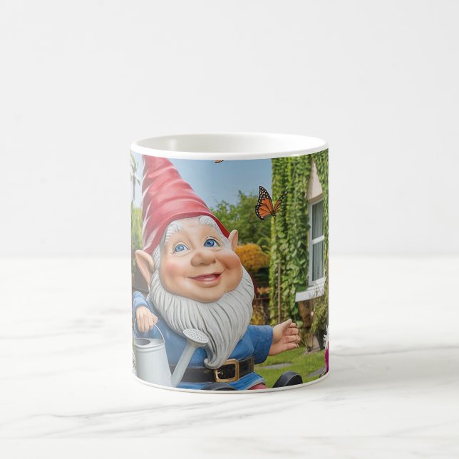 Mug Charmante Gnome de jardin avec canne d'eau (Centre)