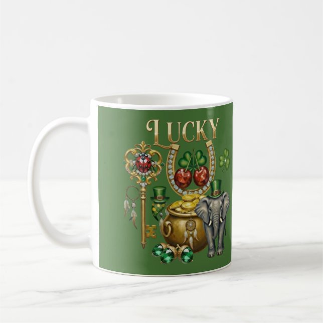 Mug Charme chanceux nom personnalisé  (Gauche)