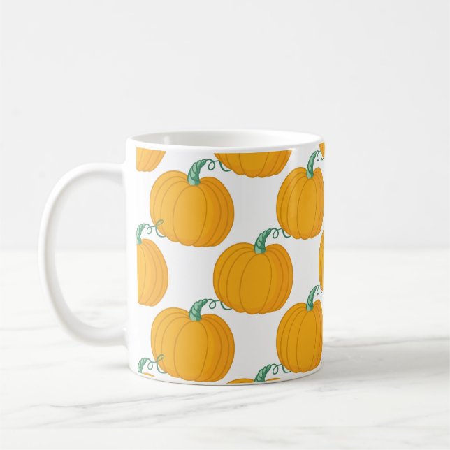 Mug Charme citrouille : Motif Vintage à main. (Gauche)
