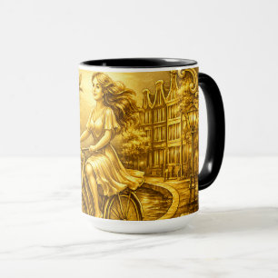 Mug Charme des ponts arqués d'Amsterdam en or