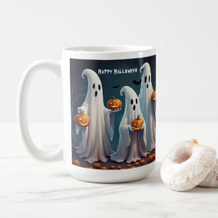 Mug Charme Fantômes flottants avec Éffrayant Citrouill