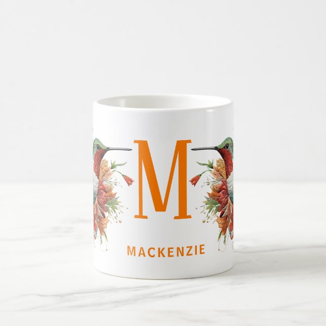 Mug Charme Monogrammé Colibri : Personnalisé (Centre)