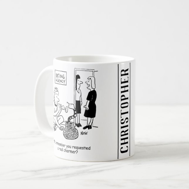 Mug Charmeur de serpent à l'agence de rencontres (Devant gauche)